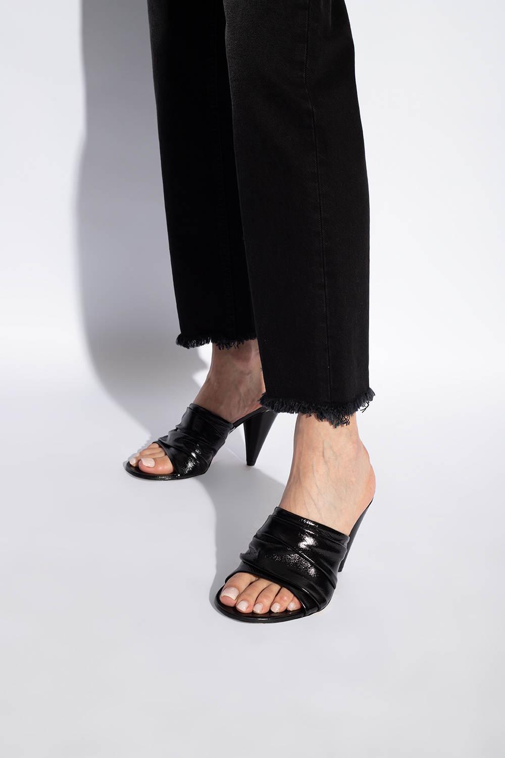 Black Gathered Cone mules Proenza Schouler proenza schouler